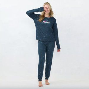 NWT Lauren Conrad "Dachshund Through the Woods" 2-Piece Navy Pajama Set, Size XS